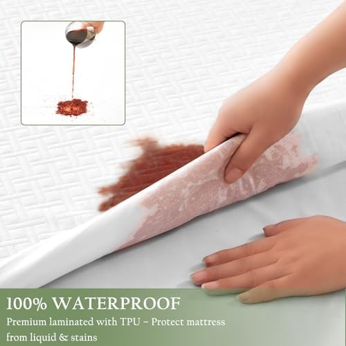 100 Waterproof Queen Mattress Protector with Bamboo Rayon