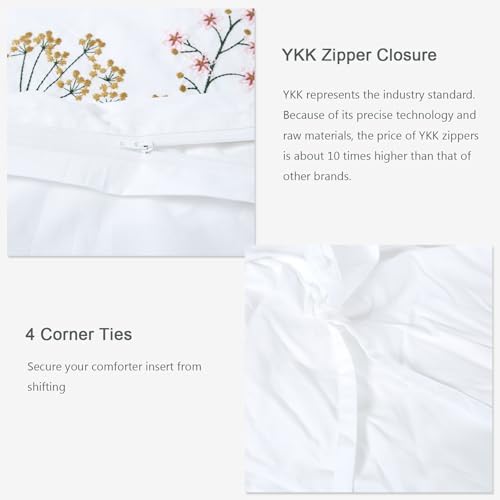 YINFUNG Floral Duvet Cover Set 3 Piece King Size
