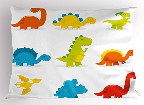 Ambesonne Dinosaur Pillow Sham Multicolor 36 x 20
