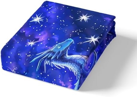 Homewish Dragon Fitted Sheet Set Full Size with 2 Pillowcases