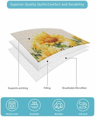 TocaHome Summer Quilt Twin XL 68x98 Inch Set