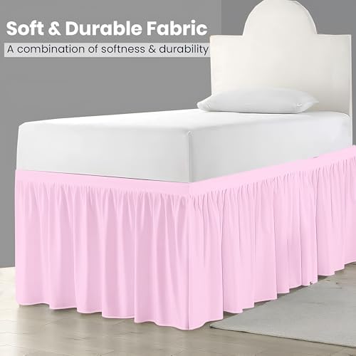 SGI Bedding Ruffled Twin XL Bed Skirt 36 Inch Drop - Pink 1