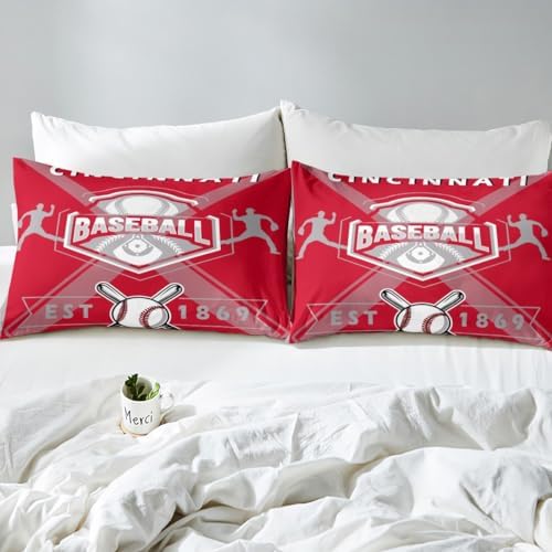 Erosebridal Twin Fitted Sheet Set for Boys Baseball Lovers