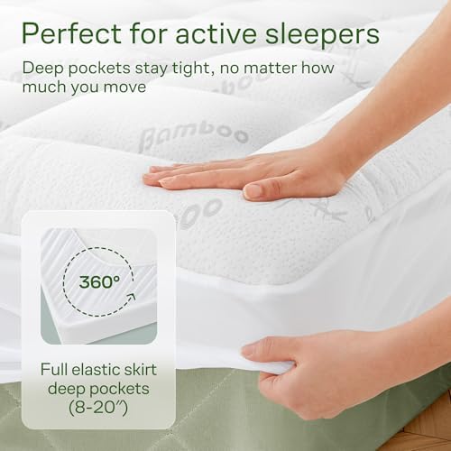 Niagara Viscose Bamboo Mattress Topper - Cooling Comfortable for Back Pain Relief