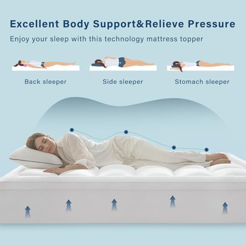Anluoer Queen Mattress Topper with Memory Foam and Down Alternative