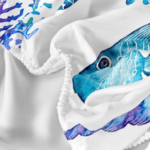 Blue Sea Turtle Sheet Set 4Pcs Twin Ocean Decor