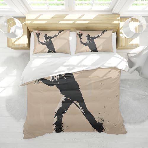 MUKULING Graffiti Theme Duvet Cover Set 3 Pieces Twin XL