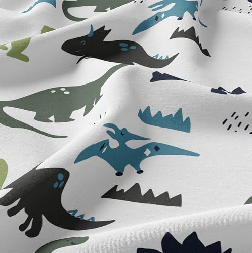 Sweet Jojo Designs 4pc Queen Sheets Set Blue Green Dinosaur