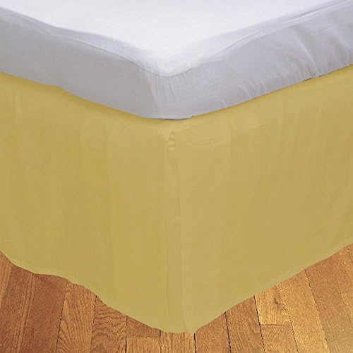 Box Pleated Bed Skirt with Elastic 600TC Solid Luxurious Taupe 19 Inches Drop