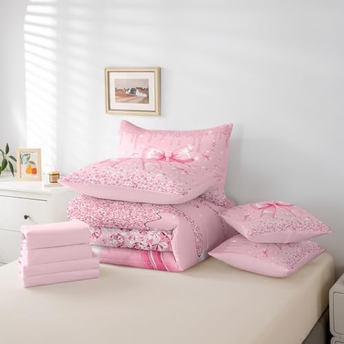 Erosebridal 7 Piece Bow Bed in A Bag for Kids