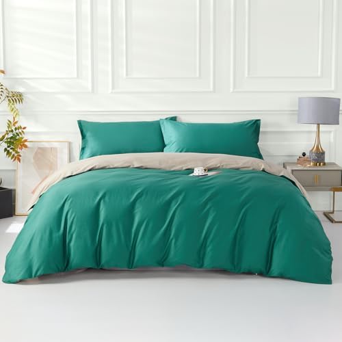 SAPHREAS Teal Duvet Cover King Size 3 Piece Set