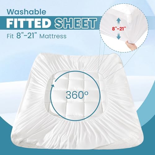 AprLeaf 3 Inch Dual Layer Mattress Topper Queen Size