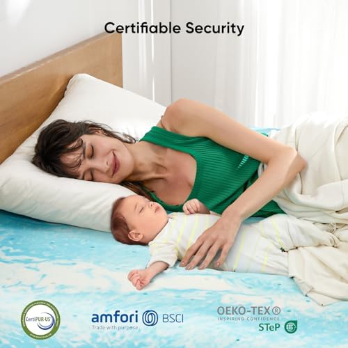 Marsail 3-inch Gel Memory Foam Mattress Toppers Queen