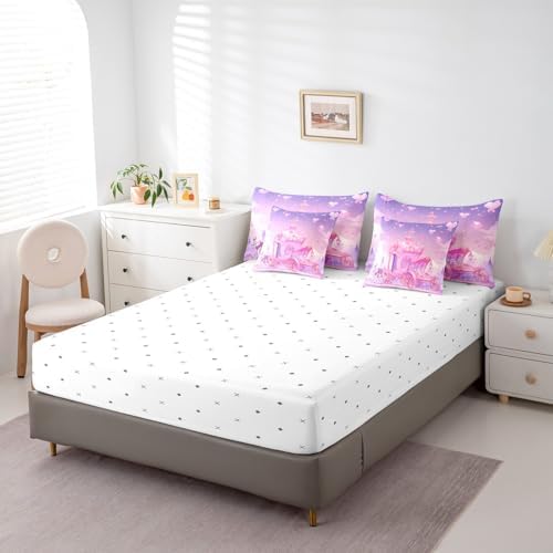 Feelyou Kids Princess Carriage Pink Comforter Set