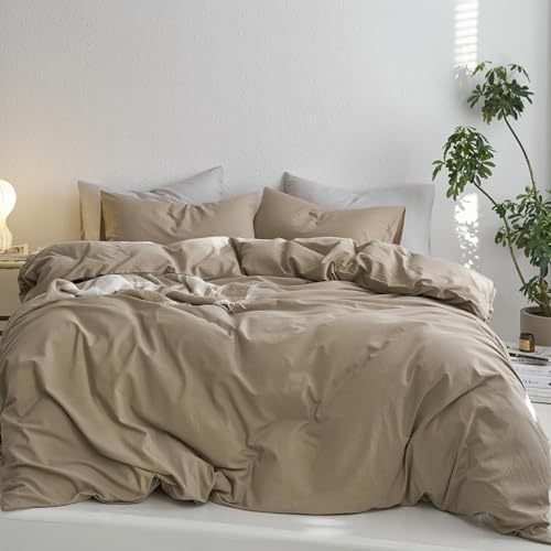 MooMee King Duvet Cover Set in Mocha Brown