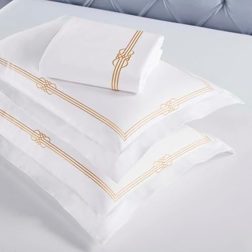 Superior Embroidered Cotton Duvet Cover Set King Size White