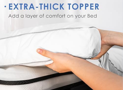 Marine Moon Queen Mattress Topper Cooling and Plush 80 x 60