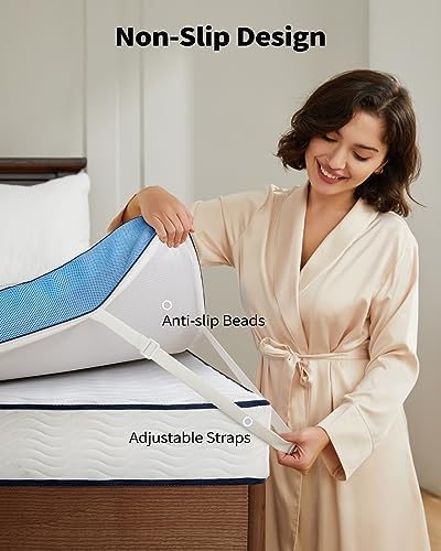PERLECARE 3 Inch Queen Mattress Topper with Cooling Gel and Bamboo Charcoal 1