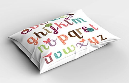 Ambesonne Letters Pillow Sham - 30x20 Multicolor