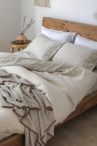 XZ XIFA Linen Duvet Cover Set Queen 3pc