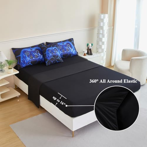ZSYAYAHA 6 Piece Gamer Bed in a Bag Set for Kids