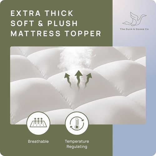 Extra Thick Mattress Topper King - Back Pain Relief Cloud-Like Comfort
