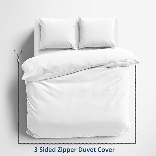 PURE ECO 3 Side Zipper Cal King Duvet Cover Set - White