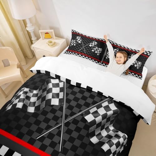 Homewish Racing Car Duvet Cover Set Queen Size 1