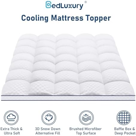 BedLuxury Queen Mattress Topper Extra Thick Pillowtop
