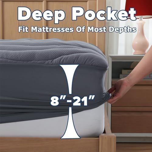 Elven Home King Mattress Pad for Back and Hip Pain Relief