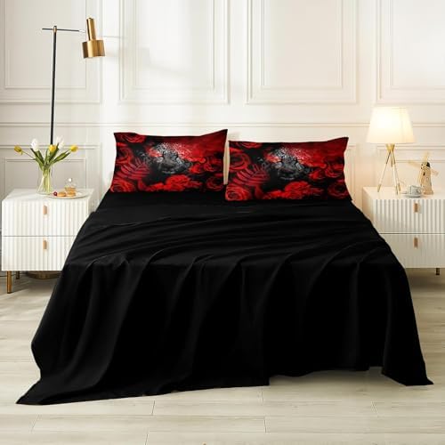 Bedbay Red Rose Leopard Comforter Set Cal-King