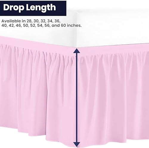 SGI Bedding Ruffled Twin XL Bed Skirt 36 Inch Drop - Pink 1