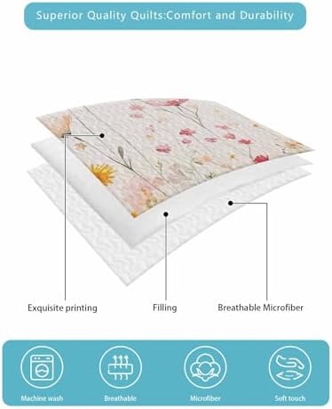 TocaHome Summer Quilt Twin XL 68x98 Inch Set with 2 Pillowcases 1