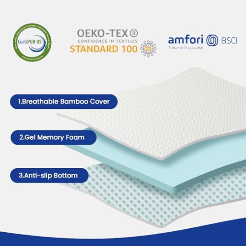 Czpalo 3 Inch Gel Memory Foam Mattress Topper Twin XL