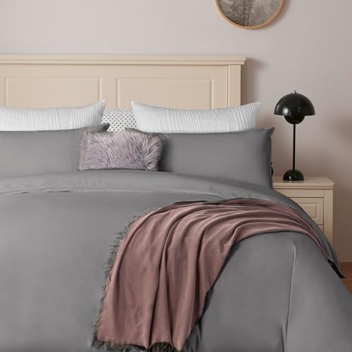 ALPHA HOME Queen Duvet Cover Set with 2 Pillowcases