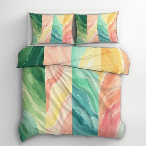 California King Duvet Cover with Marble Pattern 3 Piece Set