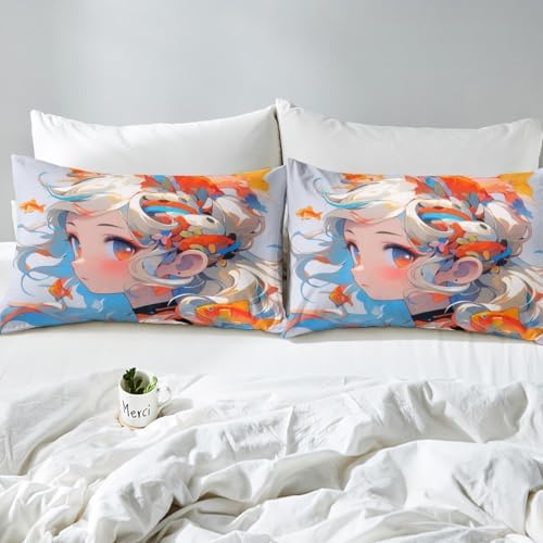 Erosebridal Twin 2Pcs Anime Printed Bedding Set