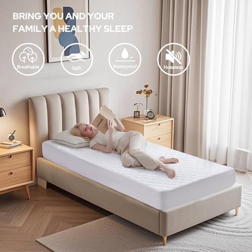 BEDLORE Waterproof Mattress Protector Twin Size with Deep Pocket