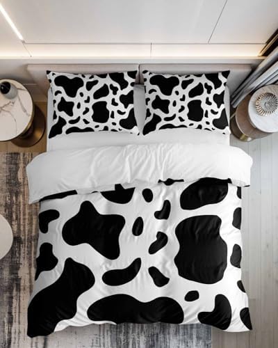 LooPoP Cow Print Duvet Cover Set 3 Piece