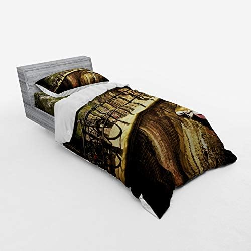 Ambesonne Landscape Duvet Cover Set Twin Cream