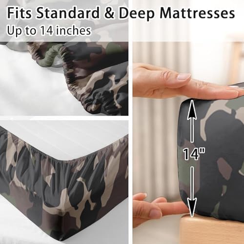 Pamnest Full Size Bed Sheet Set Camouflage