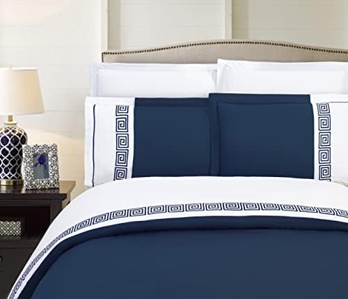 Elegant Comfort Super-Soft Duvet Cover Set KingCalifornia King Navy Blue