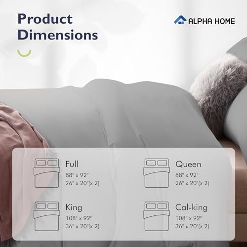 ALPHA HOME Queen Duvet Cover Set with 2 Pillowcases