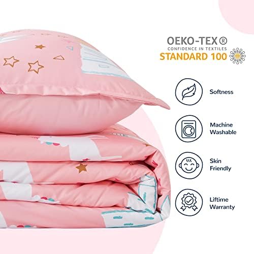 SLEEP ZONE Unicorn Castle Kids Duvet Cover Set