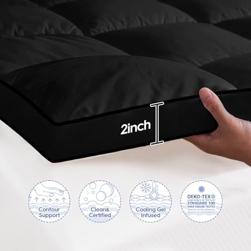 USKRIGE Queen Mattress Topper with Cooling 6D Down Alternative Filling