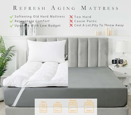 WhatsBedding 3 Inch Memory Foam Mattress Topper King Size