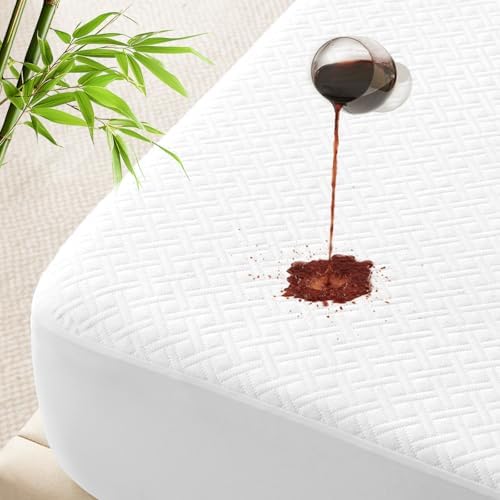 100 Waterproof Queen Mattress Protector with Bamboo Rayon