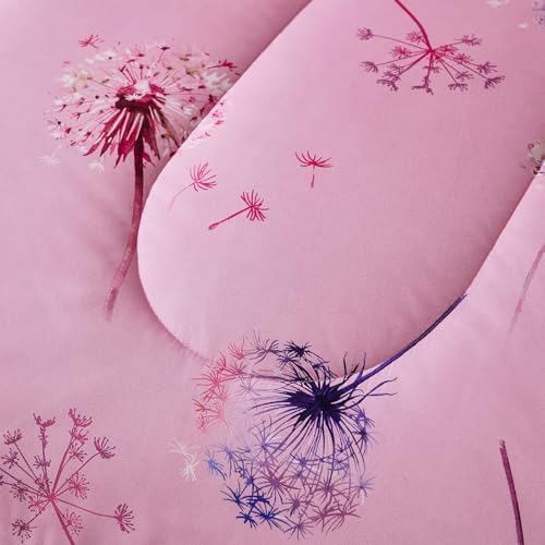 WONGS BEDDING Full Size Comforter Set with Pink Dandelion Pattern