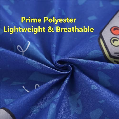 SDIII 4PCS Blue Gamer Sheets Set Full Size Microfiber