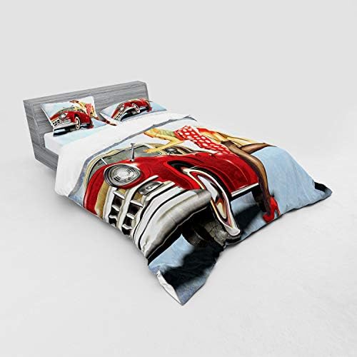 Ambesonne Retro Pin Up Girl Duvet Cover Set